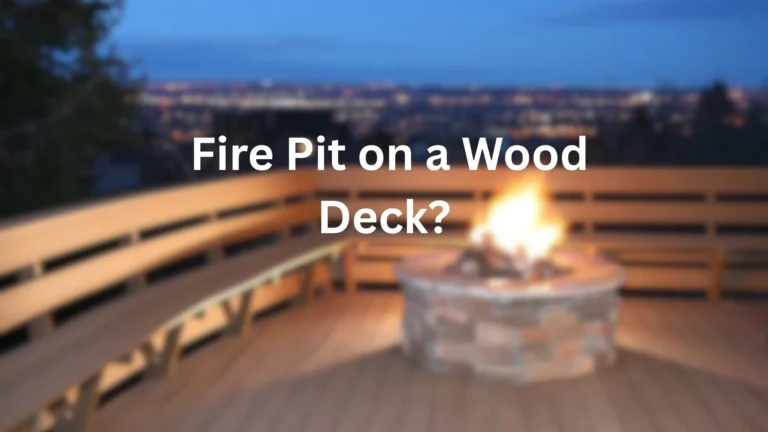 fire pit on a wood deck